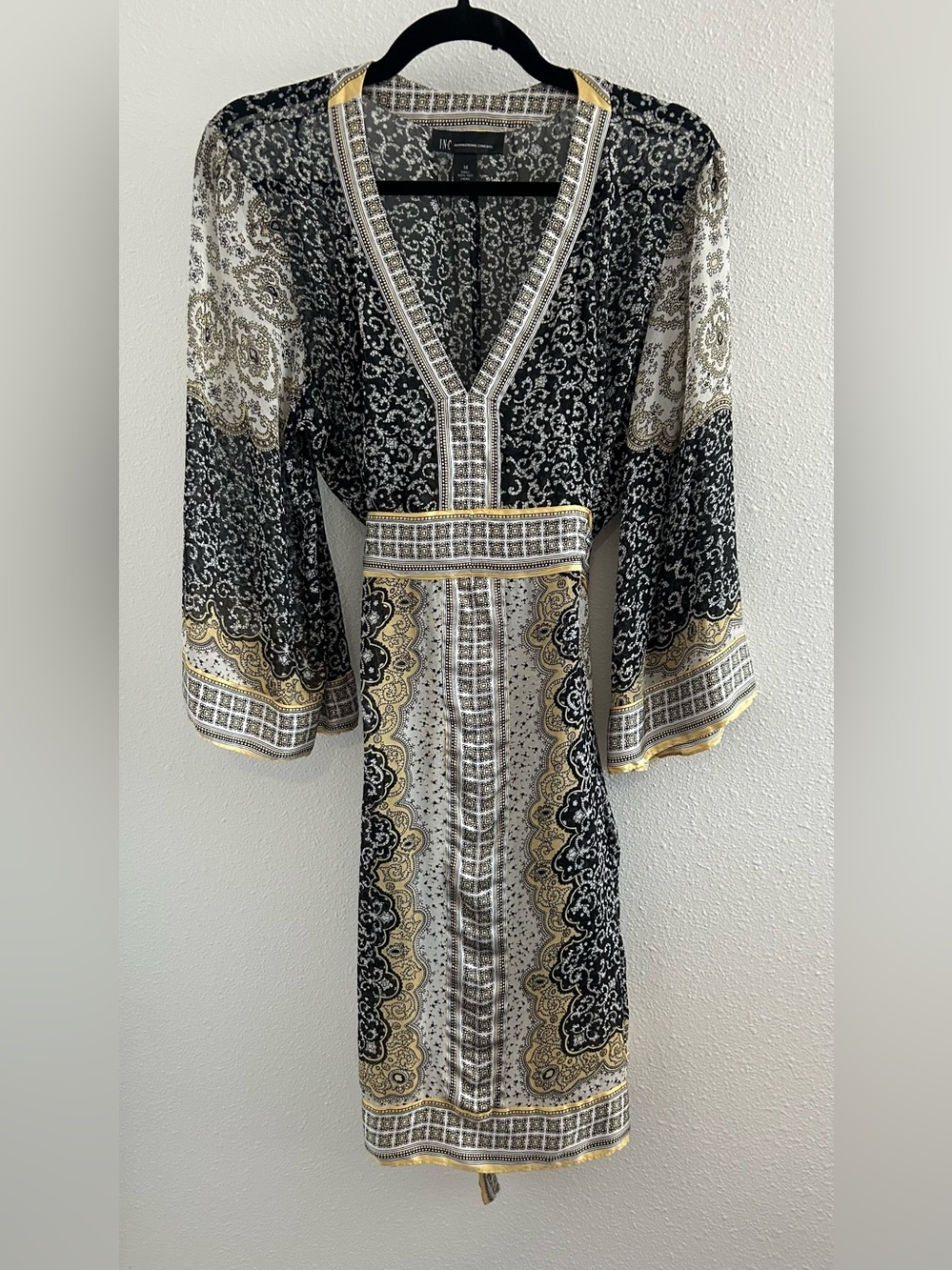 INC International Concepts Paisley V-Neck Midi Dress